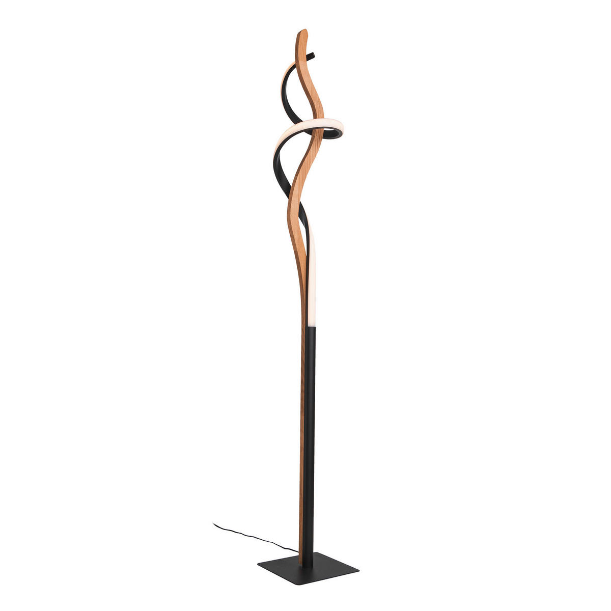 LED-STEHLEUCHTE - Schwarz, Natur, Holz/Metall (20/20/150cm) - Waldwelt