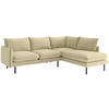 ECKSOFA Samos Beige Samt  - Beige/Schwarz, Design, Textil/Metall (267/204cm) - Livetastic