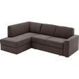 ECKSOFA in Webstoff Graubraun  - Graubraun/Schwarz, KONVENTIONELL, Kunststoff/Textil (165/224cm) - Xora