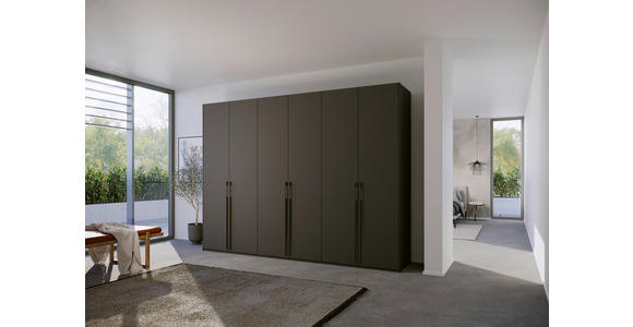 DREHTÜRENSCHRANK 301/223/60 cm 6-türig Graphitfarben - Graphitfarben, Trend, Holzwerkstoff/Metall (301/223/60cm) - Novel