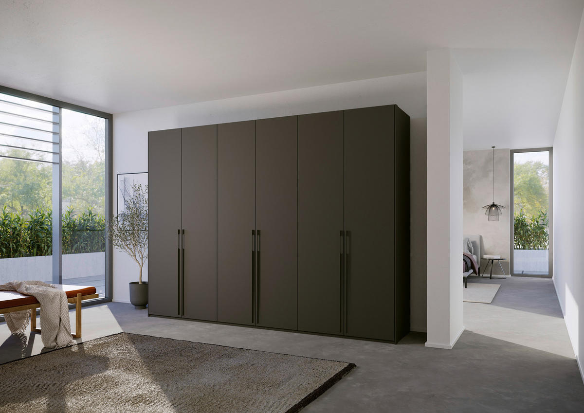DREHTÜRENSCHRANK in Graphitfarben  - Graphitfarben, Trend, Holzwerkstoff/Metall (301/235/60cm) - Novel