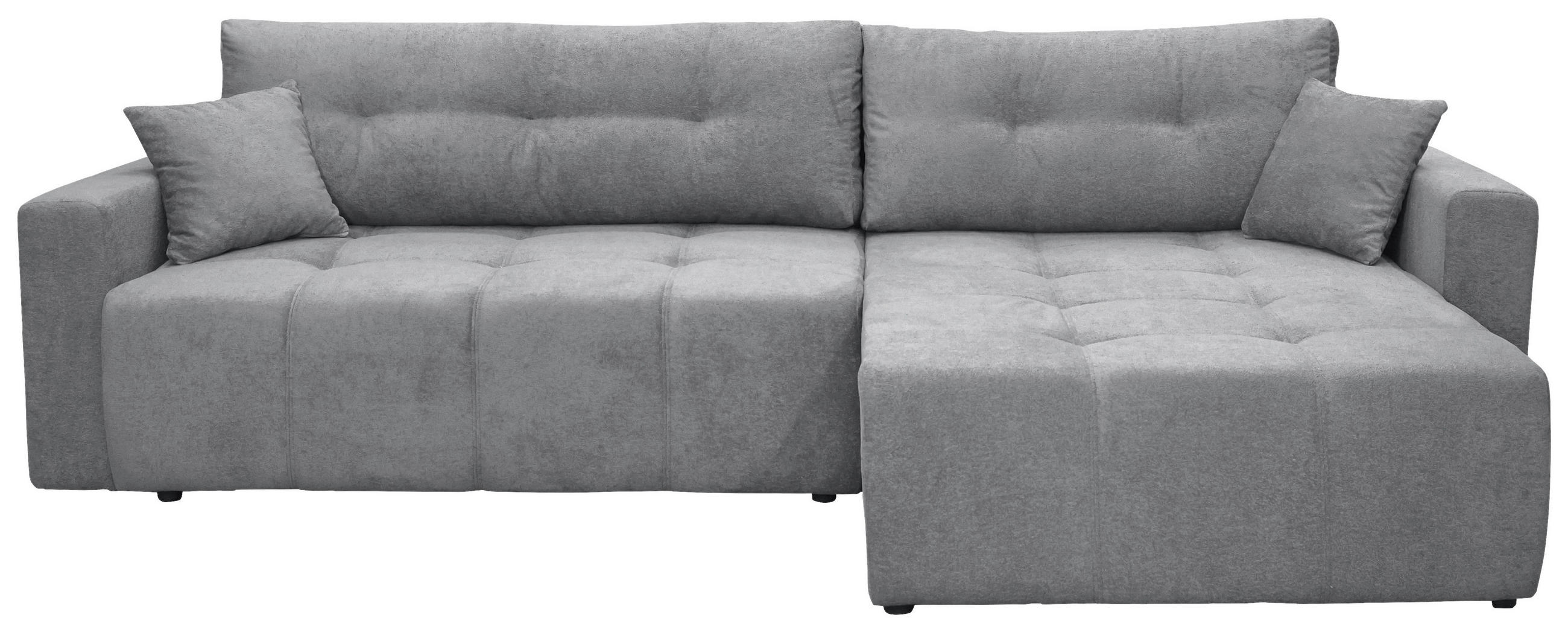 ECKSOFA LAGUNA Grau Frottee  - Schwarz/Grau, Design, Kunststoff/Textil (260/143cm) - MID.YOU