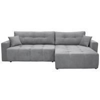 ECKSOFA LAGUNA Grau Frottee  - Schwarz/Grau, Design, Kunststoff/Textil (260/143cm) - MID.YOU