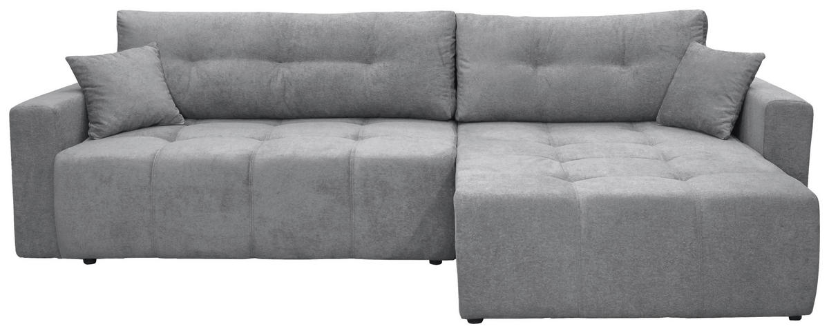 ECKSOFA LAGUNA Grau Frottee  - Schwarz/Grau, Design, Kunststoff/Textil (260/143cm) - MID.YOU