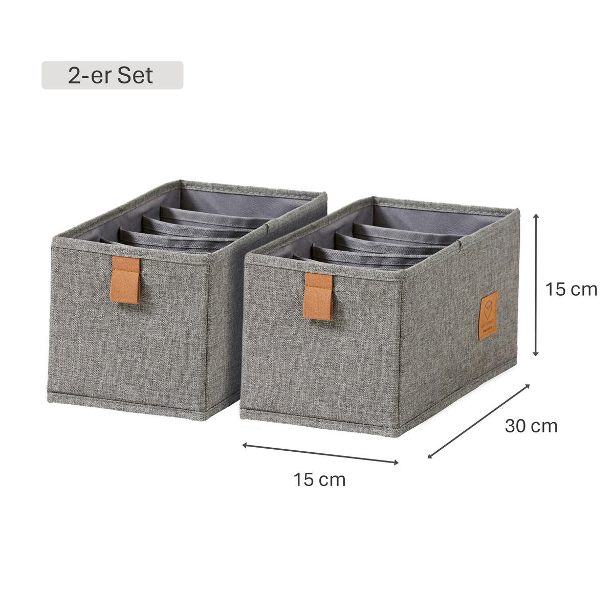 ORGANIZER  - Grau, Basics, Karton/Textil (30/15/15cm) - Store It