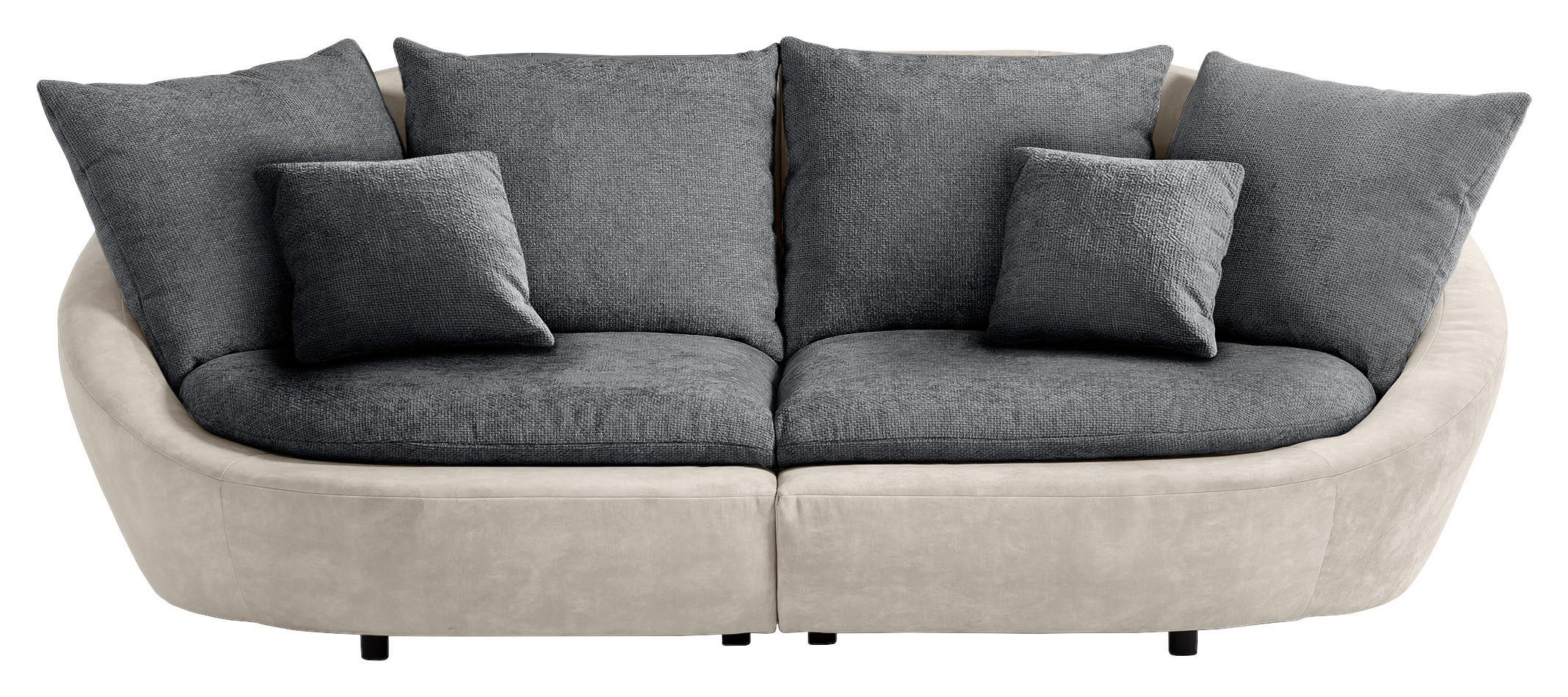 BIGSOFA Chenille Anthrazit, Beige  - Anthrazit/Beige, MODERN, Kunststoff/Textil (237/87/131cm) - MID.YOU