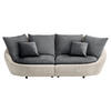BIGSOFA Chenille Anthrazit, Beige  - Anthrazit/Beige, MODERN, Kunststoff/Textil (237/87/131cm) - Trendmanufaktur