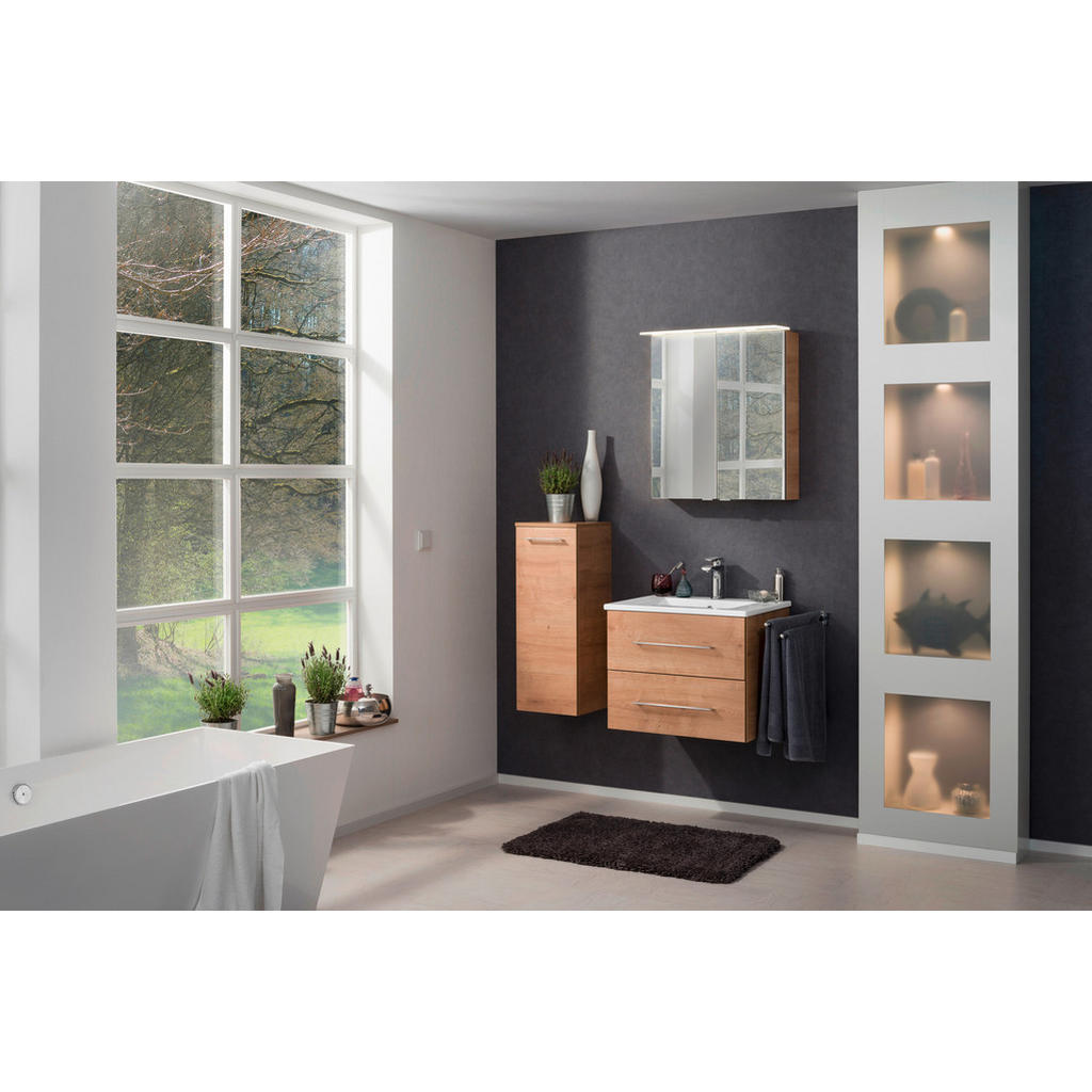 Thumbnail - Mid.you Unterschrank, Eiche, Glas, 2 Fächer, 30.5x81x32 cm, hängend, Badezimmer, Badezimmerschränke, Bad Unterschränke