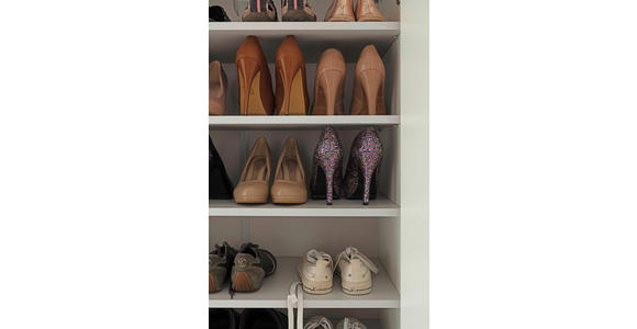 SCHUHSCHRANK in 80/120/38 cm - Silberfarben/Weiß, Basics, Holzwerkstoff/Kunststoff (80/120/38cm) - Moderano