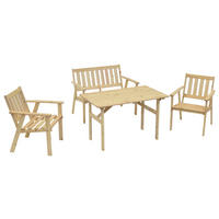 GARTENSET 4-teilig Kiefermassiv ,[ ]}4-teilig  - Naturfarben, MODERN, Holz - Gardenson
