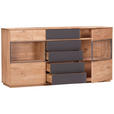 SIDEBOARD  in 177/89/42 cm  - Eichefarben/Anthrazit, Design, Glas/Holz (177/89/42cm) - Waldwelt
