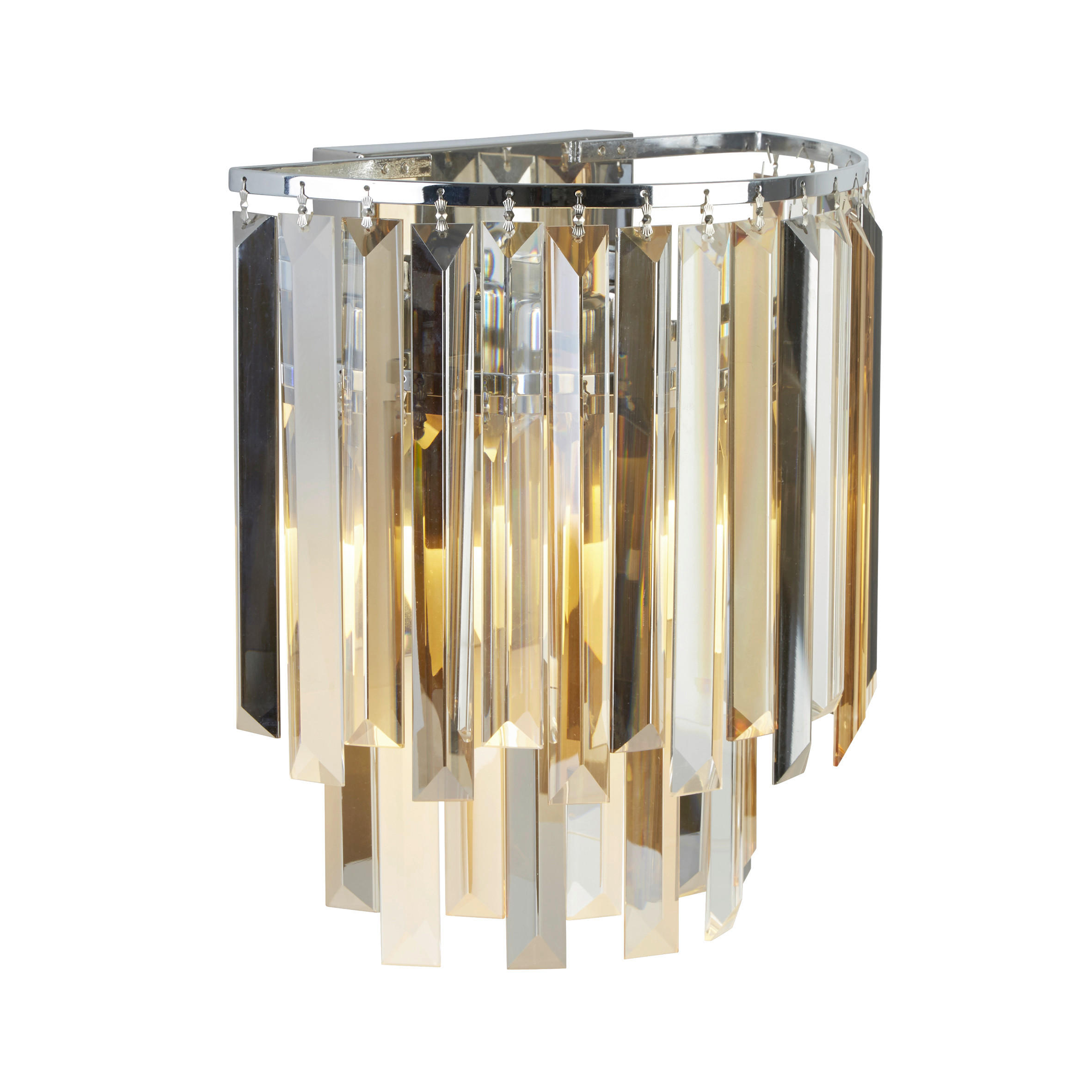 WANDLEUCHTE 29/28/28 cm   - Klar/Bernsteinfarben, Basics, Glas/Metall (29/28/28cm)