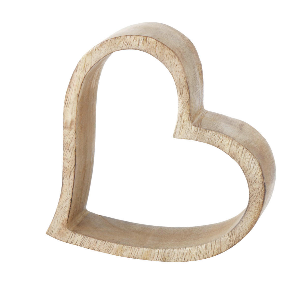 DEKORAČNÉ SRDCE - prírodná farba, Basics, drevo (14/4/14cm)