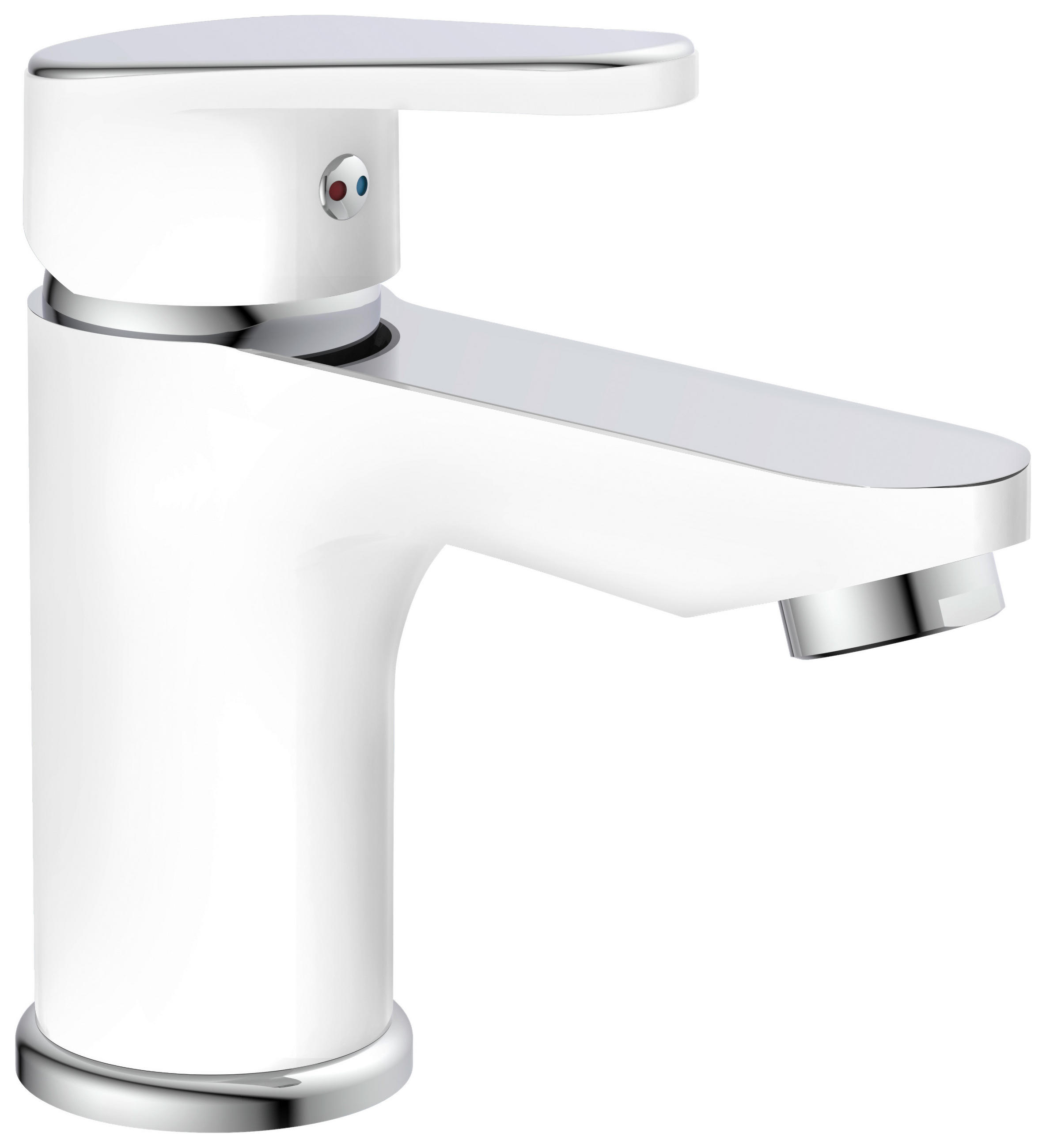 WASCHTISCHARMATUR 34710  - Chromfarben/Weiß, Basics, Metall (5/14/14,5cm) - Schütte