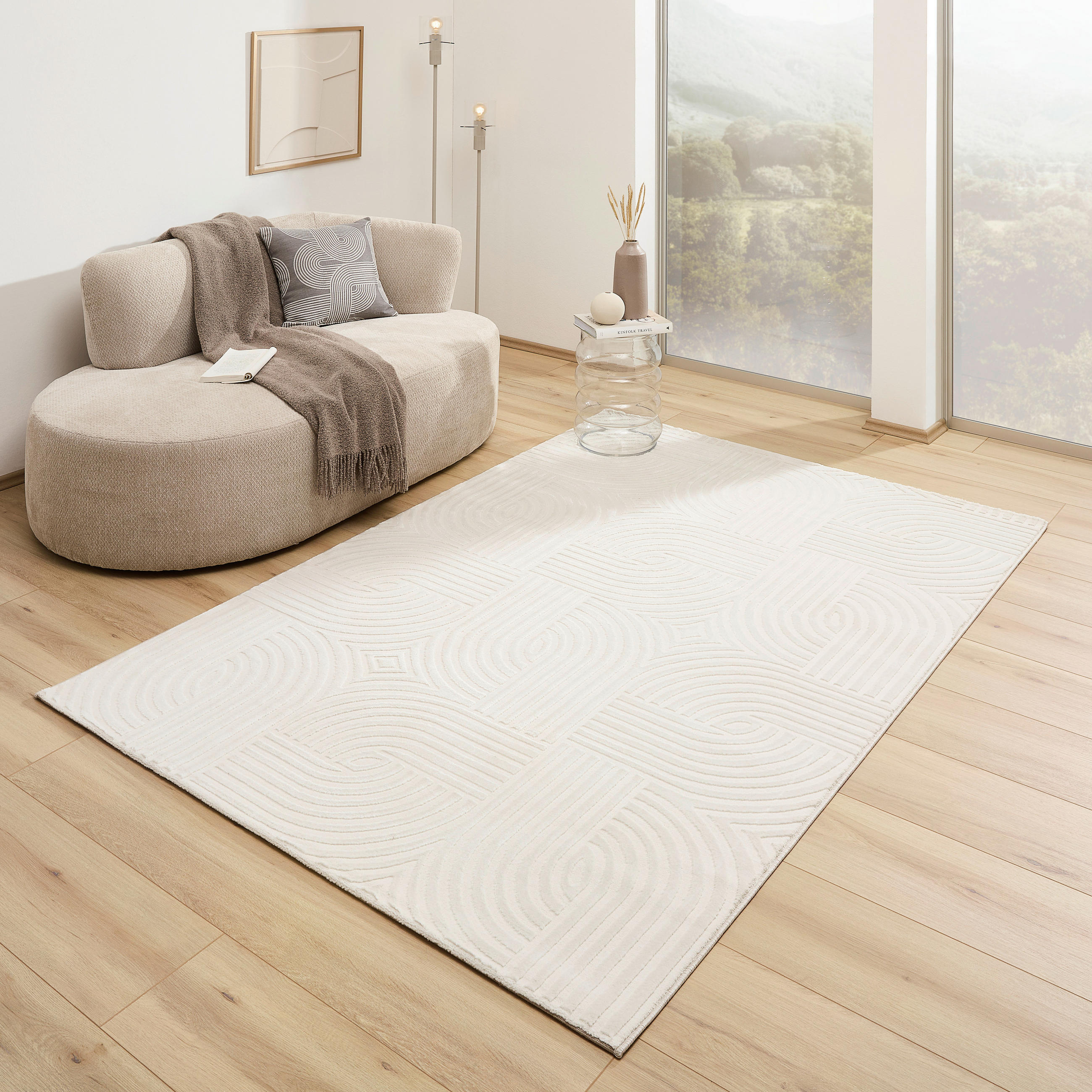 WEBTEPPICH 80/150 cm Creme  - Creme, Design, Textil (80/150cm) - Novel