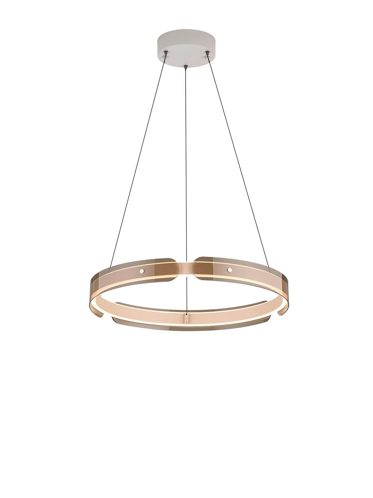 LED-PENDELLEUCHTE Valeria 50/200 cm   - Aprikose/Grau, MODERN, Kunststoff/Metall (50/200cm) - Musterring