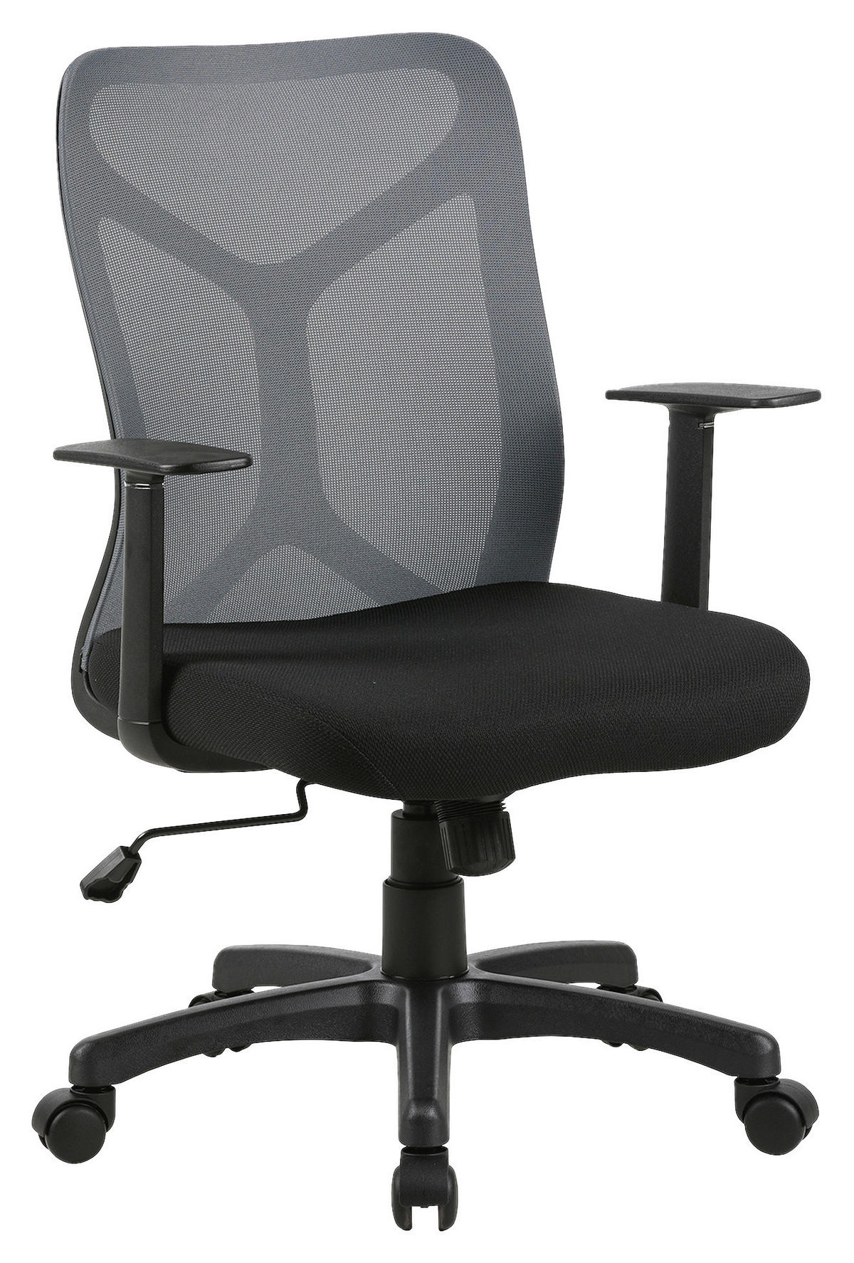 DREHSTUHL Netz Grau, Schwarz  - Schwarz/Grau, MODERN, Kunststoff/Textil (61,5/91/51,5cm) - MID.YOU