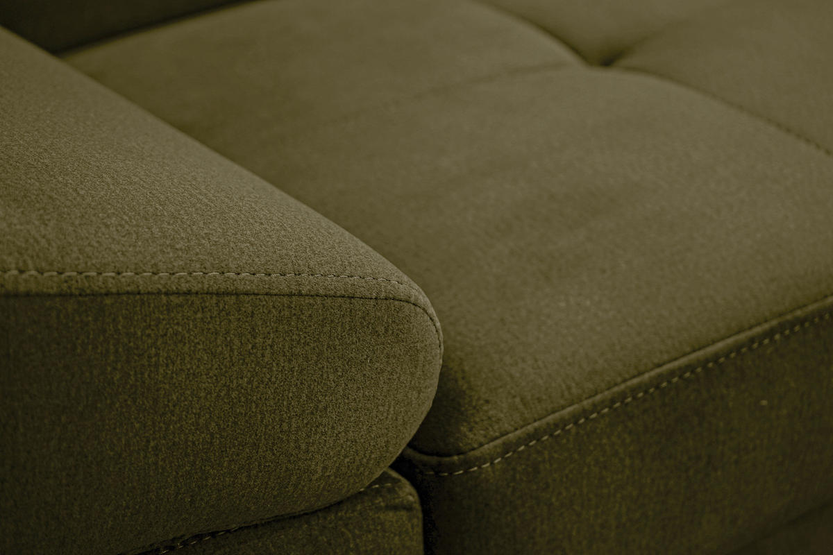 ECKSOFA Grün Webstoff Bettkasten, Schlaffunktion, Rücken echt, Armteilverstellung, Kopfteilverstellung  - Chromfarben/Grün, MODERN, Textil/Metall (278/205cm) - Stylife
