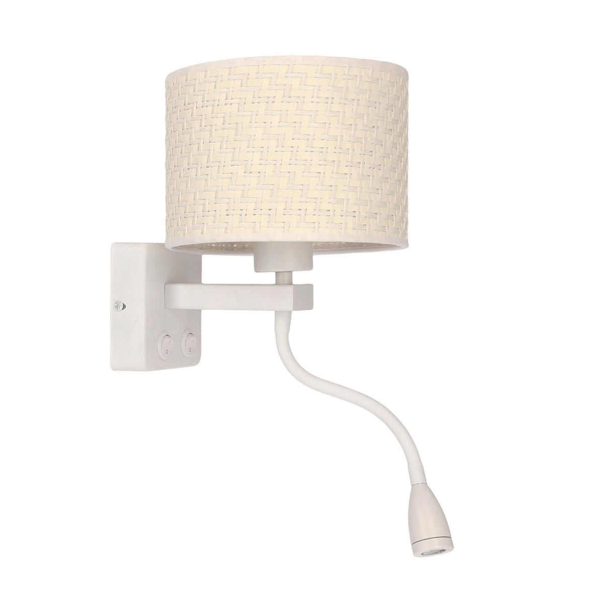 WANDLEUCHTE Polo 18/22/44 cm   - Creme/Weiß, Basics, Kunststoff/Metall (18/22/44cm)