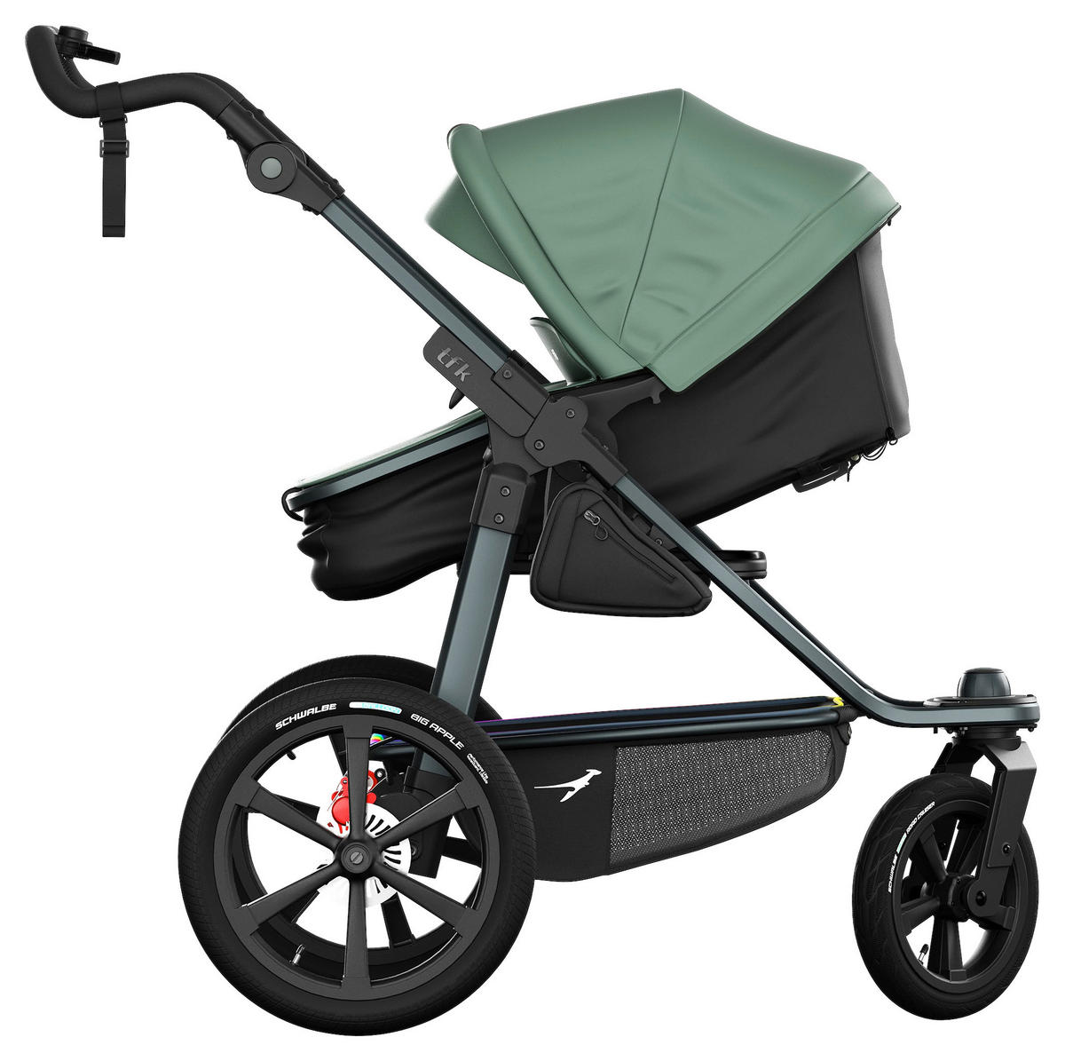 KOMBIKINDERWAGEN TFK Pro  - Anthrazit/Olivgrün, Basics, Textil/Metall (66/118/110cm) - TFK