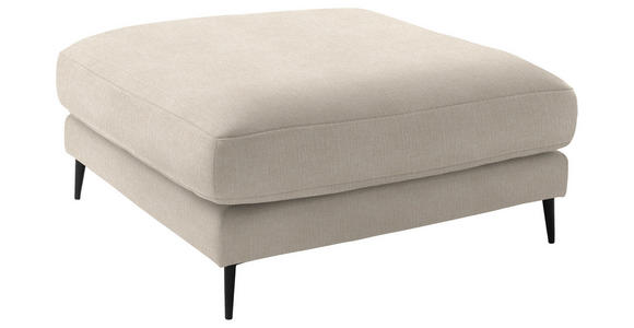HOCKER in Textil Beige  - Beige/Schwarz, Design, Textil/Metall (120/43/90cm) - Dieter Knoll