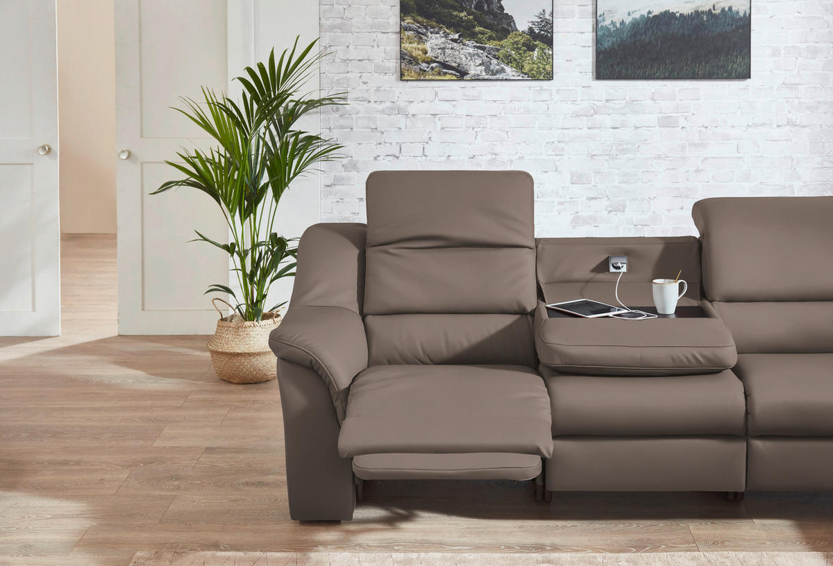 ECKSOFA  in Echtleder Fango  324/260 cm  - Chromfarben/Fango, KONVENTIONELL, Leder/Kunststoff (324/260cm) - Cantus