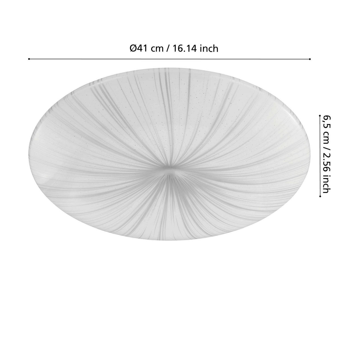 LED-DECKENLEUCHTE 41/6,5 cm   - Silberfarben/Weiß, KONVENTIONELL, Kunststoff/Metall (41/6,5cm) - Eglo