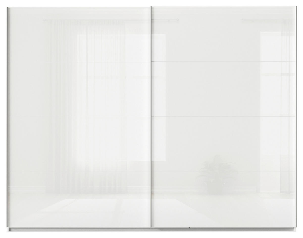 SCHWEBETÜRENSCHRANK  in Weiß  - Alufarben/Weiß, KONVENTIONELL, Glas/Holzwerkstoff (271/210/62cm) - Xora