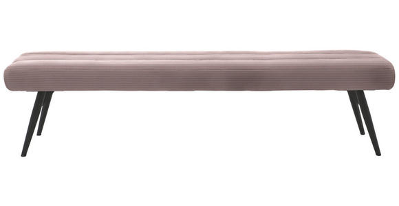 SITZBANK in Textil Hellrosa  - Hellrosa/Schwarz, Design, Textil/Metall (200/48/47cm) - Dieter Knoll