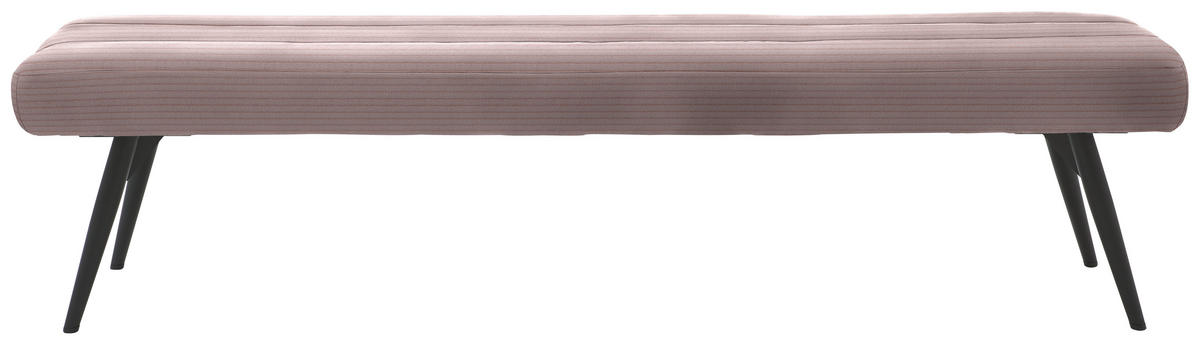 SITZBANK in Textil Hellrosa  - Hellrosa/Schwarz, Design, Textil/Metall (200/48/47cm) - Dieter Knoll