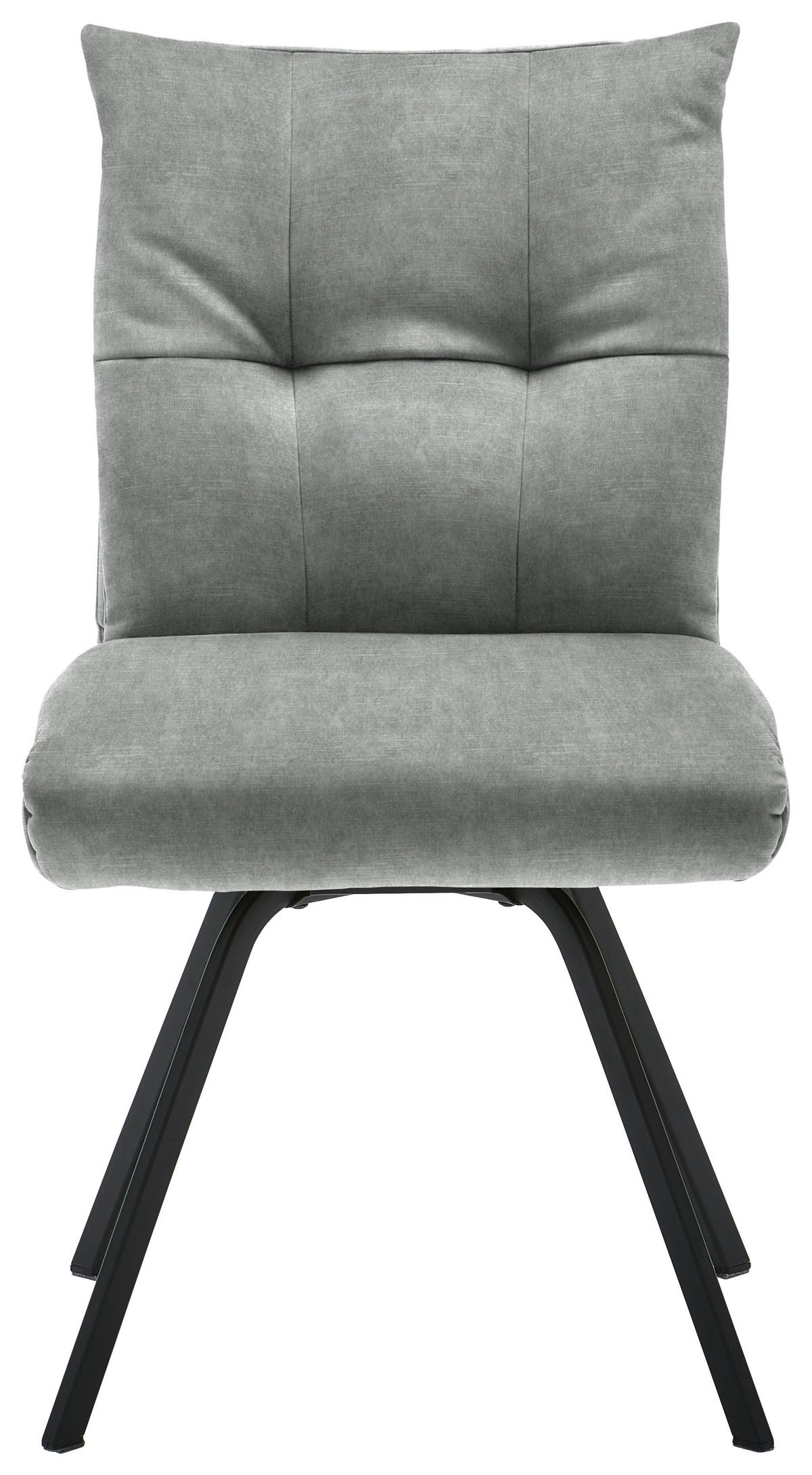 STUHL Velours  - Schwarz/Grau, Design, Textil/Metall (50/82/68cm) - Welnova