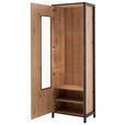 VITRINE  in Anthrazit, Eichefarben - Eichefarben/Anthrazit, Design, Glas/Holzwerkstoff (65/200/40cm) - Carryhome