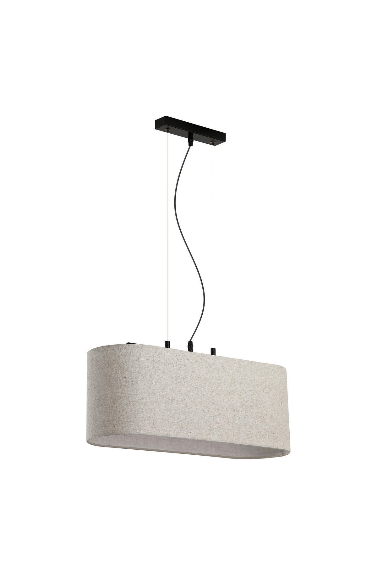 PENDELLEUCHTE Hessian 60/20/120 cm  - Schwarz, Design, Kunststoff/Textil (60/20/120cm) - Searchlight