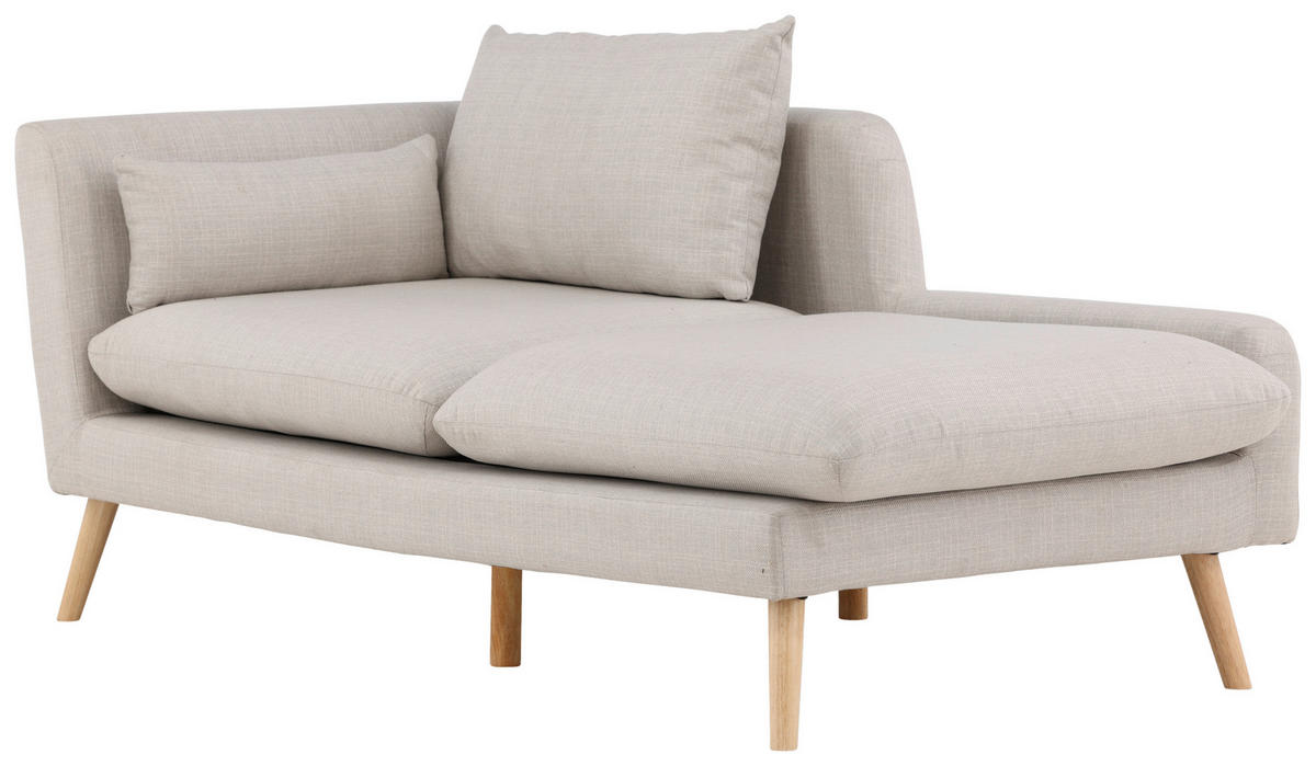 RÉCAMIERE in Leinenoptik Beige  - Beige, Design, Holz/Textil (174/80/93cm) - Livetastic