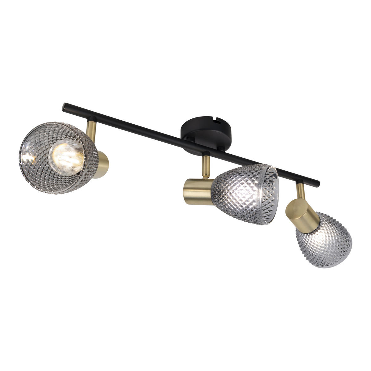 DECKENSTRAHLER 53,5/15/5 cm   - Schwarz, LIFESTYLE, Glas/Metall (53,5/15/5cm) - Näve