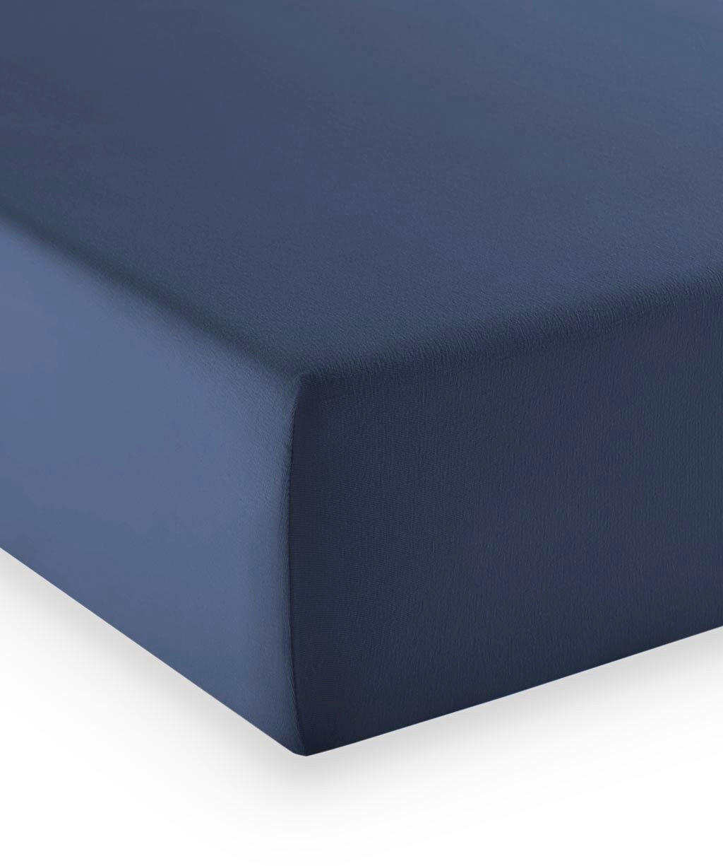 BOXSPRING-FIXLEINTUCH - Dunkelblau, Basics, Textil (140-160/200-210cm) - Fleuresse