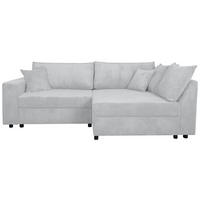 ECKSOFA Grau Cord Zierkissen, Rückenkissen, Bettkasten, Schlaffunktion, Rücken echt, Liegefläche im Originalstoff  - Schwarz/Grau, KONVENTIONELL, Kunststoff/Textil (245/153cm) - Carryhome