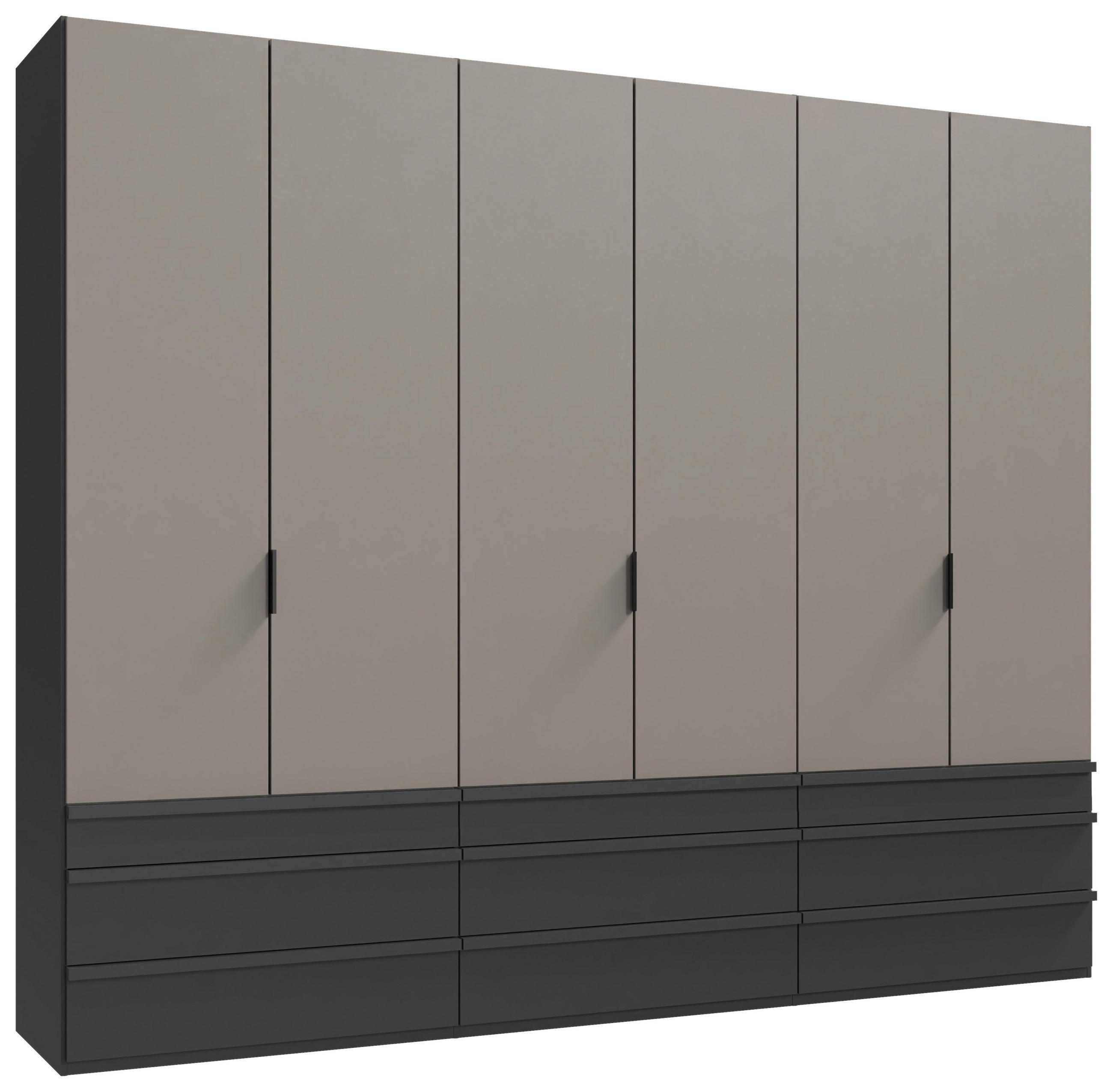 FALTTÜRENSCHRANK 300/236/58 cm 3-türig Graphitfarben, Grau, Sahara  - Schwarz/Graphitfarben, Design, Holzwerkstoff (300/236/58cm) - Boxxx