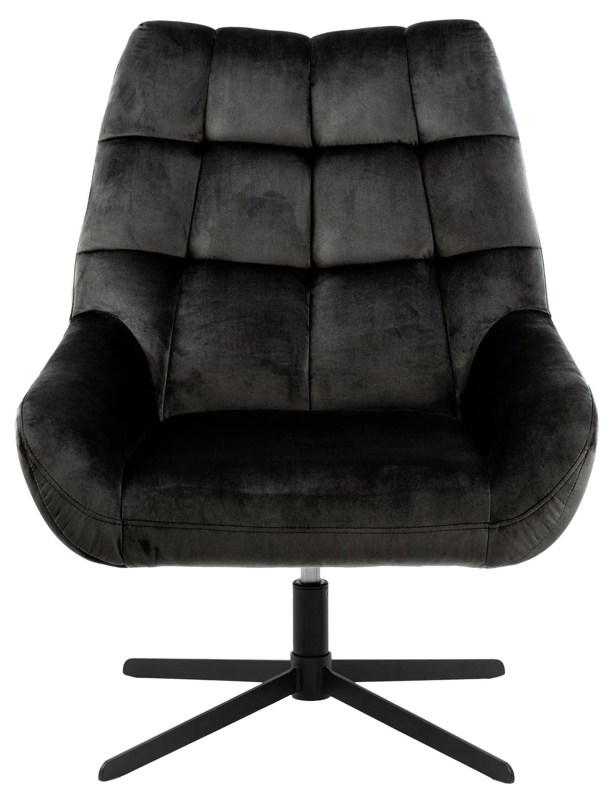 SESSEL in Velours Grau  - Schwarz/Grau, Konventionell, Textil/Metall (73/88/82cm) - Livetastic