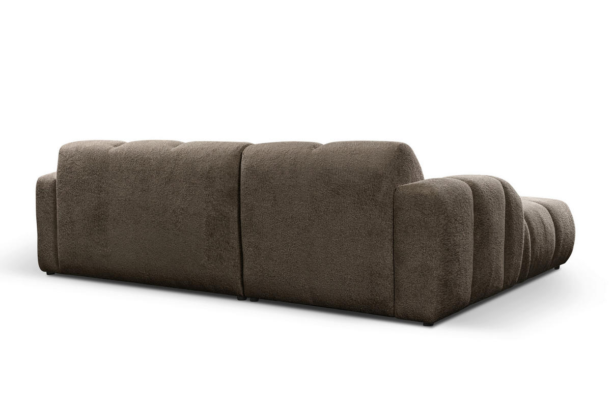 ECKSOFA VENTO in Struktur Hellbraun  175/255 cm  - Hellbraun/Schwarz, Design, Holz/Holzwerkstoff (175/255cm) - MID.YOU