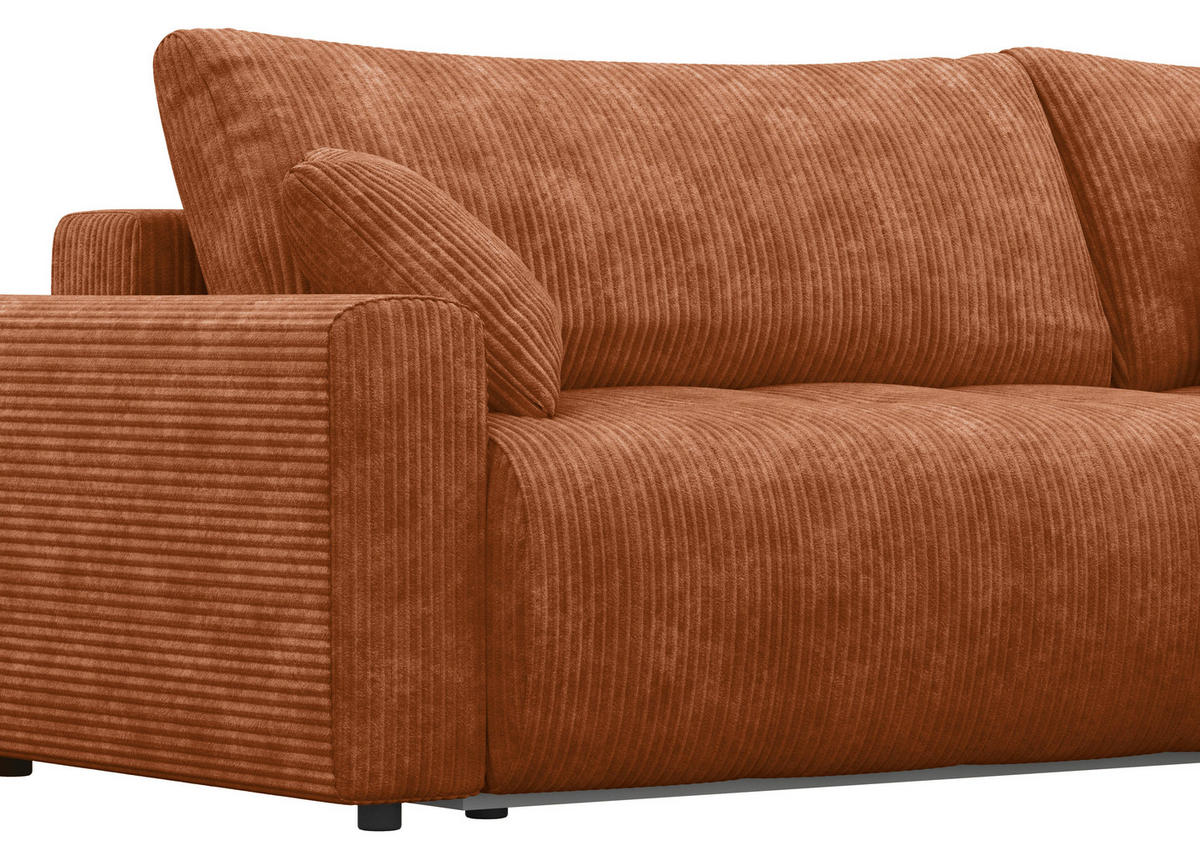ECKSOFA Orange Webstoff  - Schwarz/Orange, KONVENTIONELL, Kunststoff/Textil (270/192cm) - Carryhome