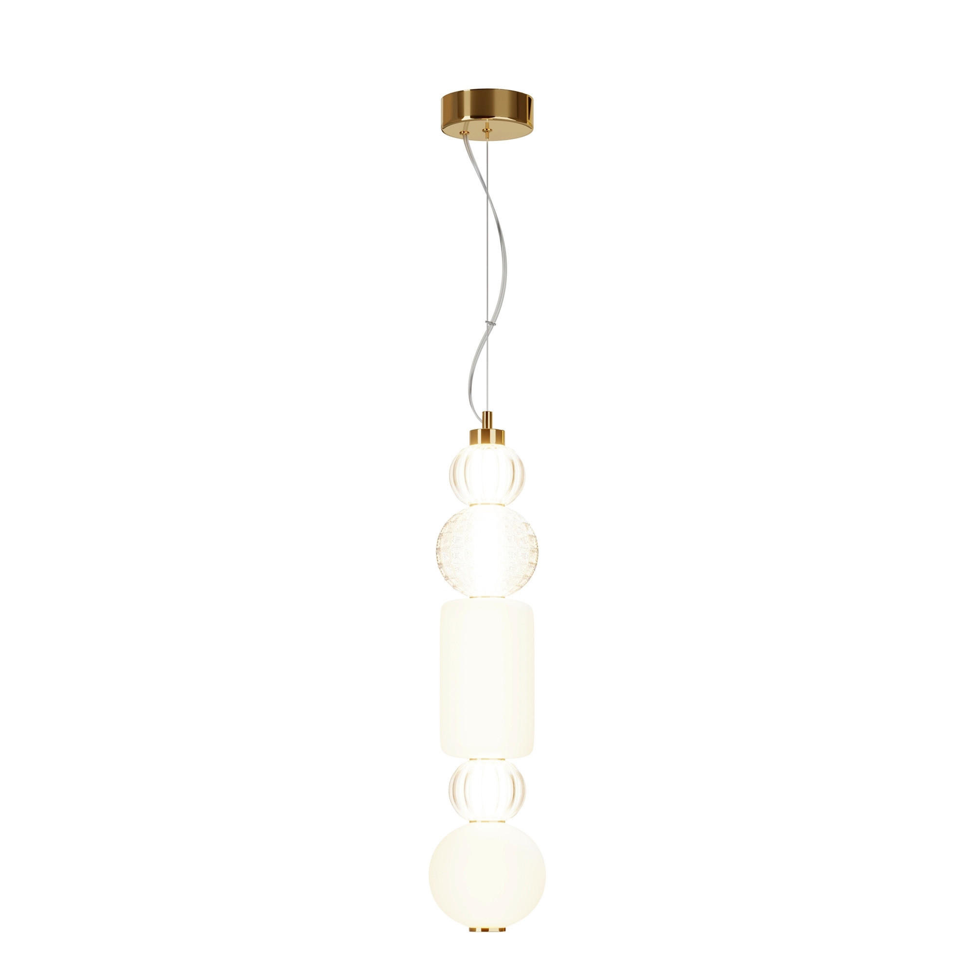 PENDELLEUCHTE 14.7/65,3 cm  - Transparent/Goldfarben, Trend, Glas/Kunststoff (14.7/65,3cm) - MAYTONI