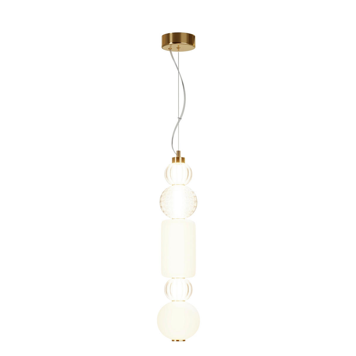 PENDELLEUCHTE 14.7/65,3 cm  - Transparent/Goldfarben, Trend, Glas/Kunststoff (14.7/65,3cm) - MAYTONI