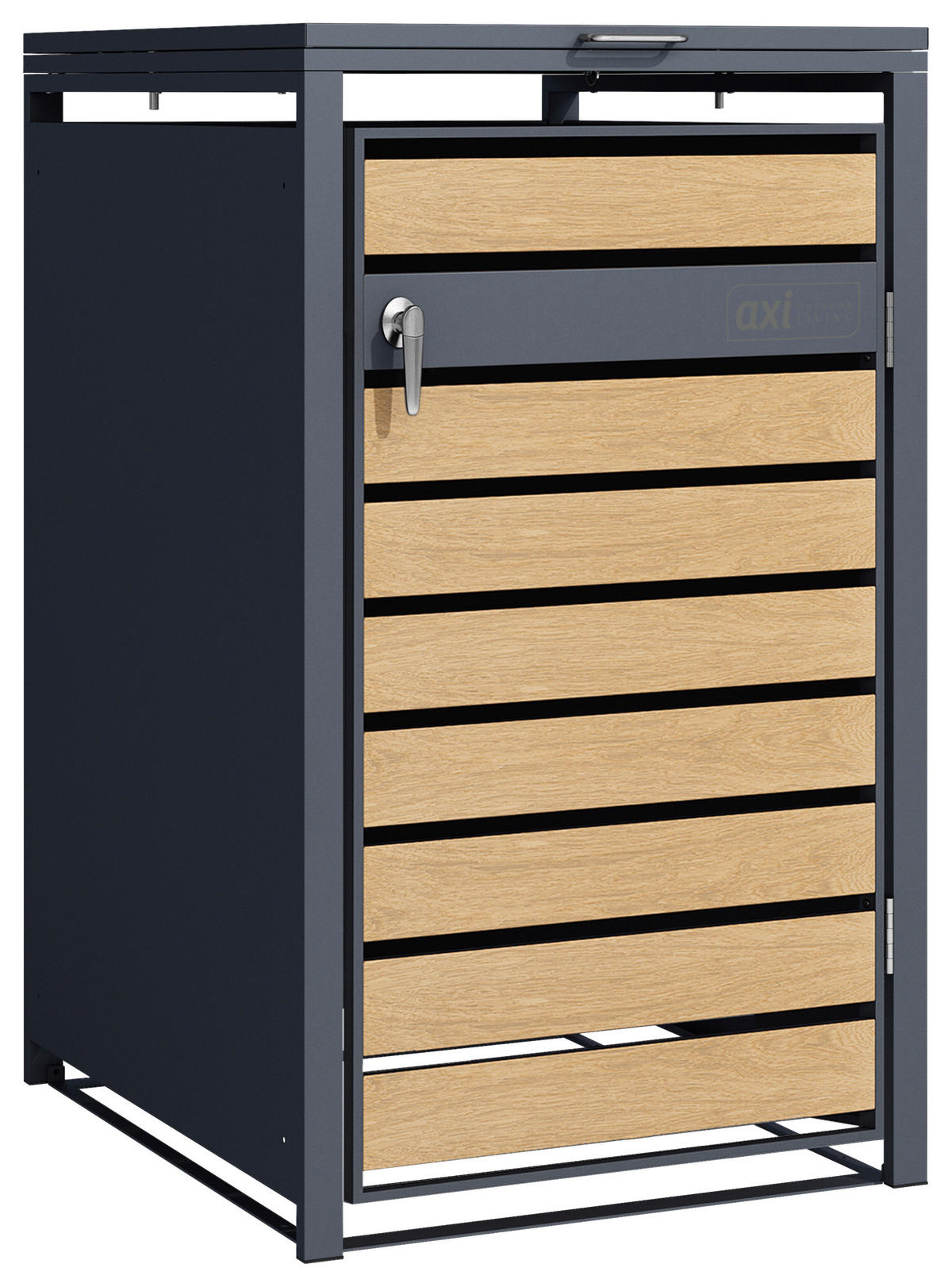 MÜLLTONNENBOX - Anthrazit/Braun, KONVENTIONELL, Metall (68/116/68cm) - Ambia Garden