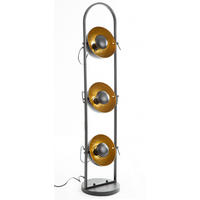 STEHLEUCHTE - Goldfarben/Schwarz, Design, Kunststoff/Metall (25/25/117cm) - Globo