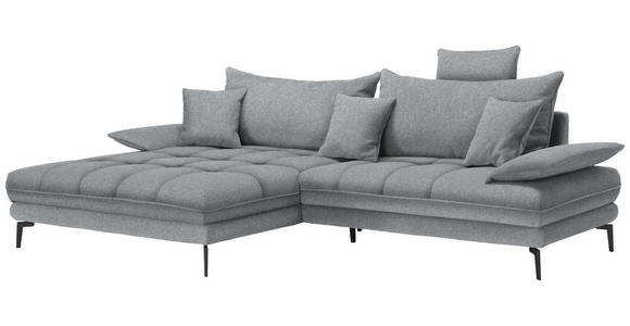 ECKSOFA in Webstoff Dunkelgrau  - Dunkelgrau/Schwarz, MODERN, Textil/Metall (176/292cm) - Carryhome