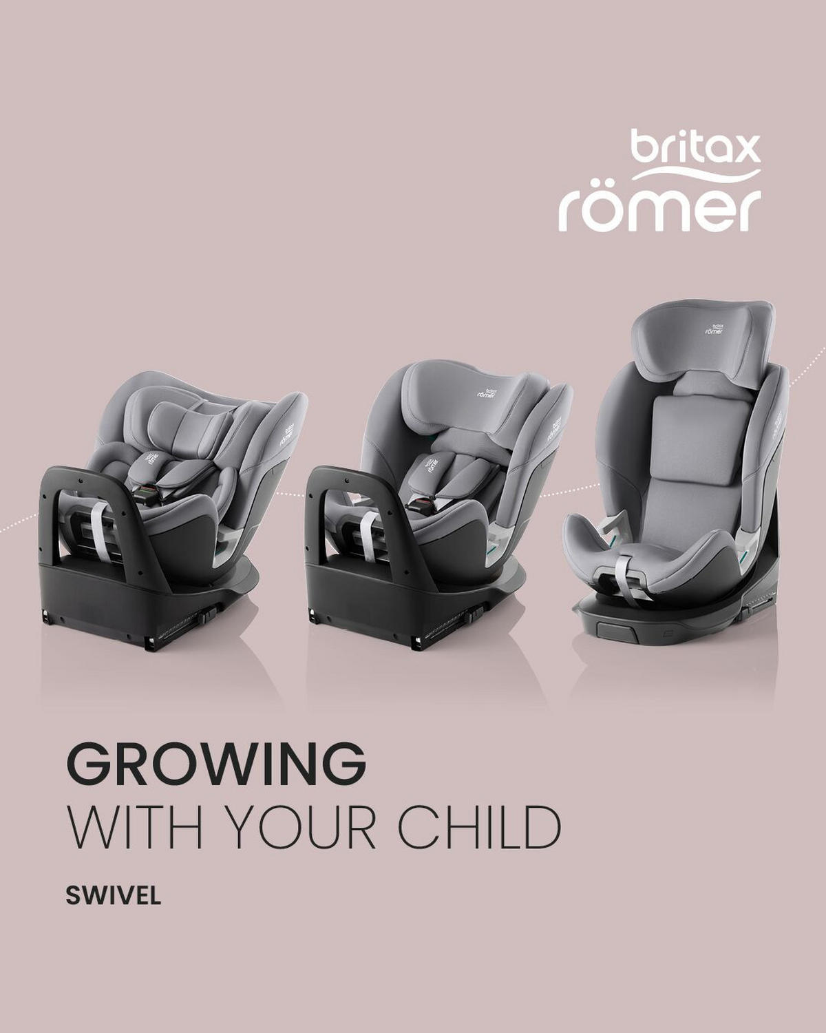 REBOARDER-KINDERSITZ Swivel  - Dunkelgrau, Basics, Kunststoff/Textil (56/44/57cm) - Britax Römer