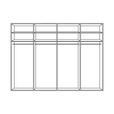 SCHWEBETÜRENSCHRANK 271/223/68 cm 4-türig Grau  - Chromfarben/Grau, KONVENTIONELL, Glas/Holzwerkstoff (271/223/68cm) - Novel