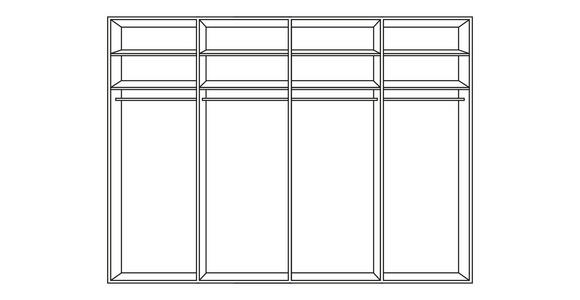 SCHWEBETÜRENSCHRANK 271/235/68 cm 4-türig Weiß - Chromfarben/Weiß, KONVENTIONELL, Glas/Holzwerkstoff (271/235/68cm) - Novel