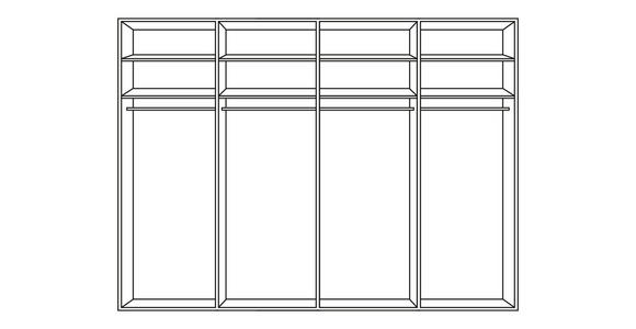 SCHWEBETÜRENSCHRANK  in Weiß  - Chromfarben/Weiß, KONVENTIONELL, Glas/Holzwerkstoff (271/235/68cm) - Novel